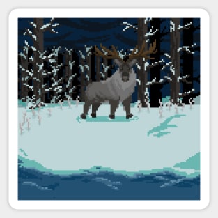 Pixel Art Reindeer Sticker